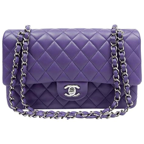 chanel purple|purple Chanel flap bag.